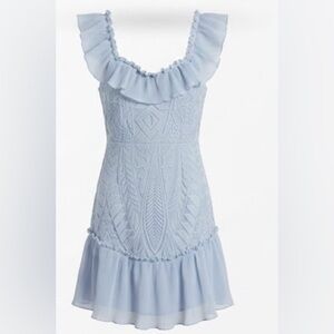 🌼🌼🌼Elegant Blue Ruffled Dress